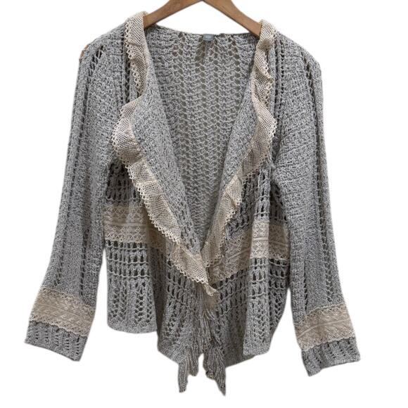 Anthropologie Knitted & Knotted Salt & Pepper Open
Knit Cardigan - Picture 5 of 9